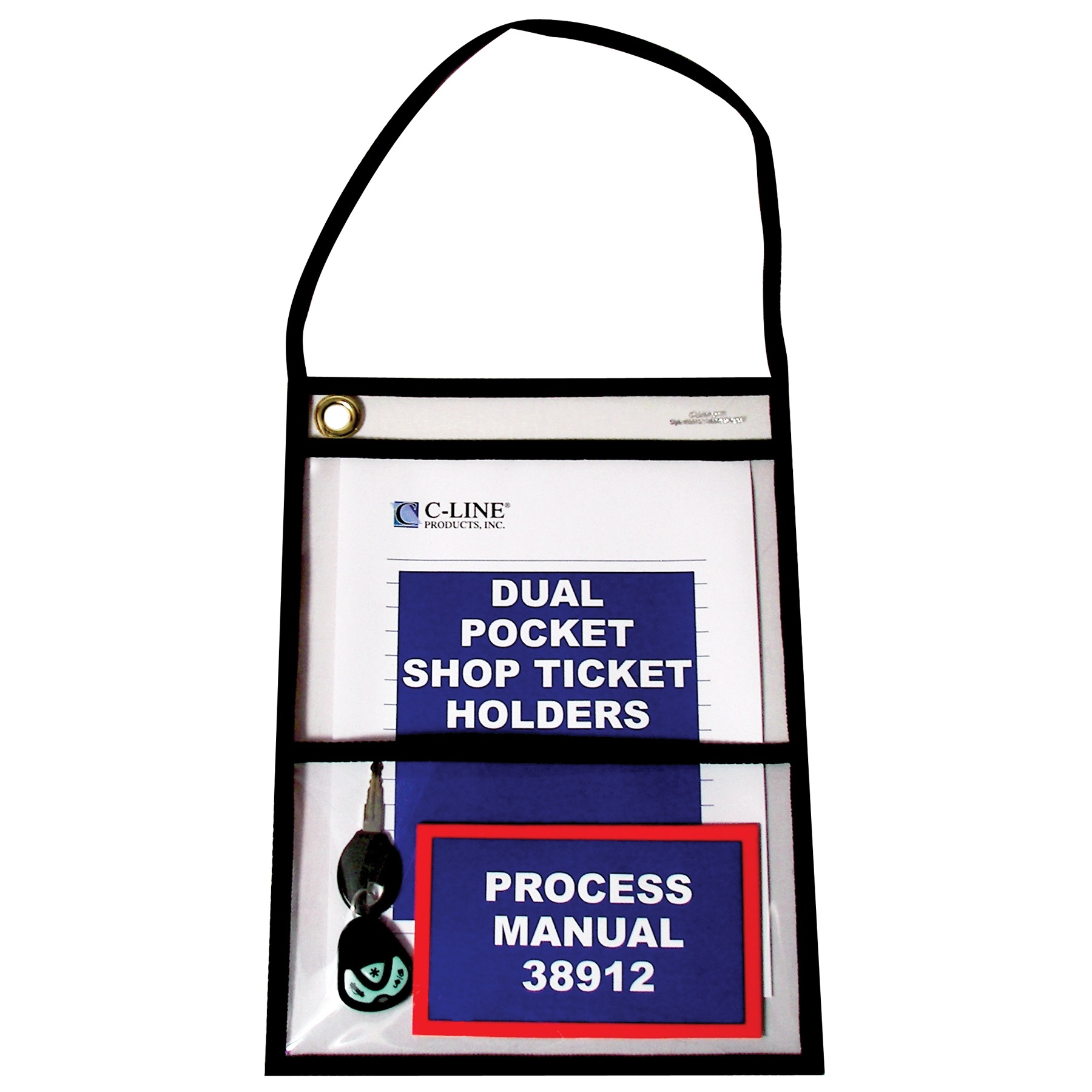 C-Line Shop Ticket Holders with Straps,Stitched,Black,Both Sides Clear 9" x 12" C-Line Shop Ticket Holders with Straps,Stitched,Black,Both Sides Clear 9" x 12"